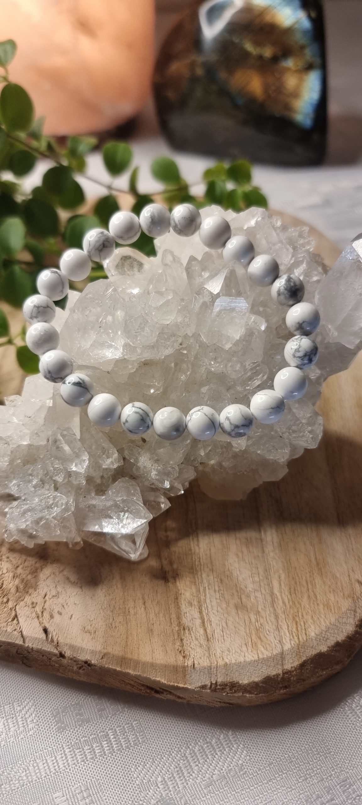 Bracelet en Howlite (Paix/ Sérénité )