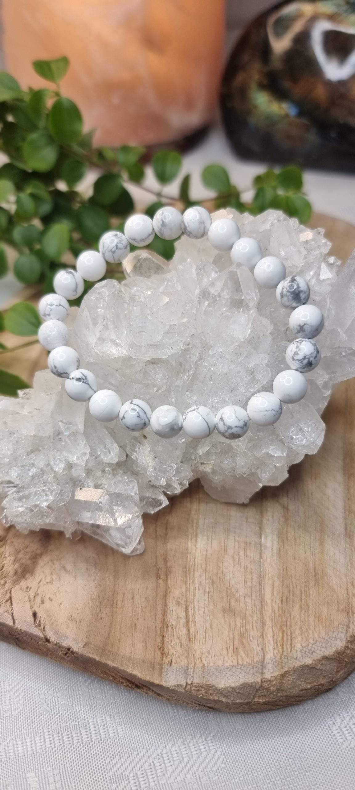Bracelet en Howlite (Paix/ Sérénité ) – Image 2