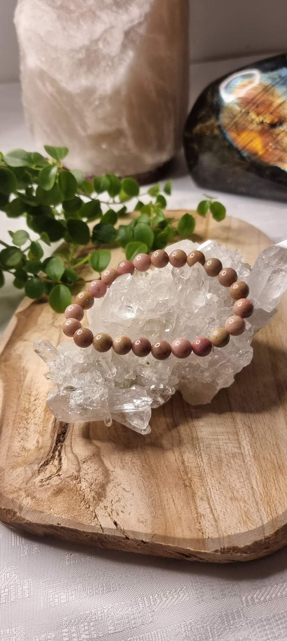 Bracelet en Rhodonite rose
